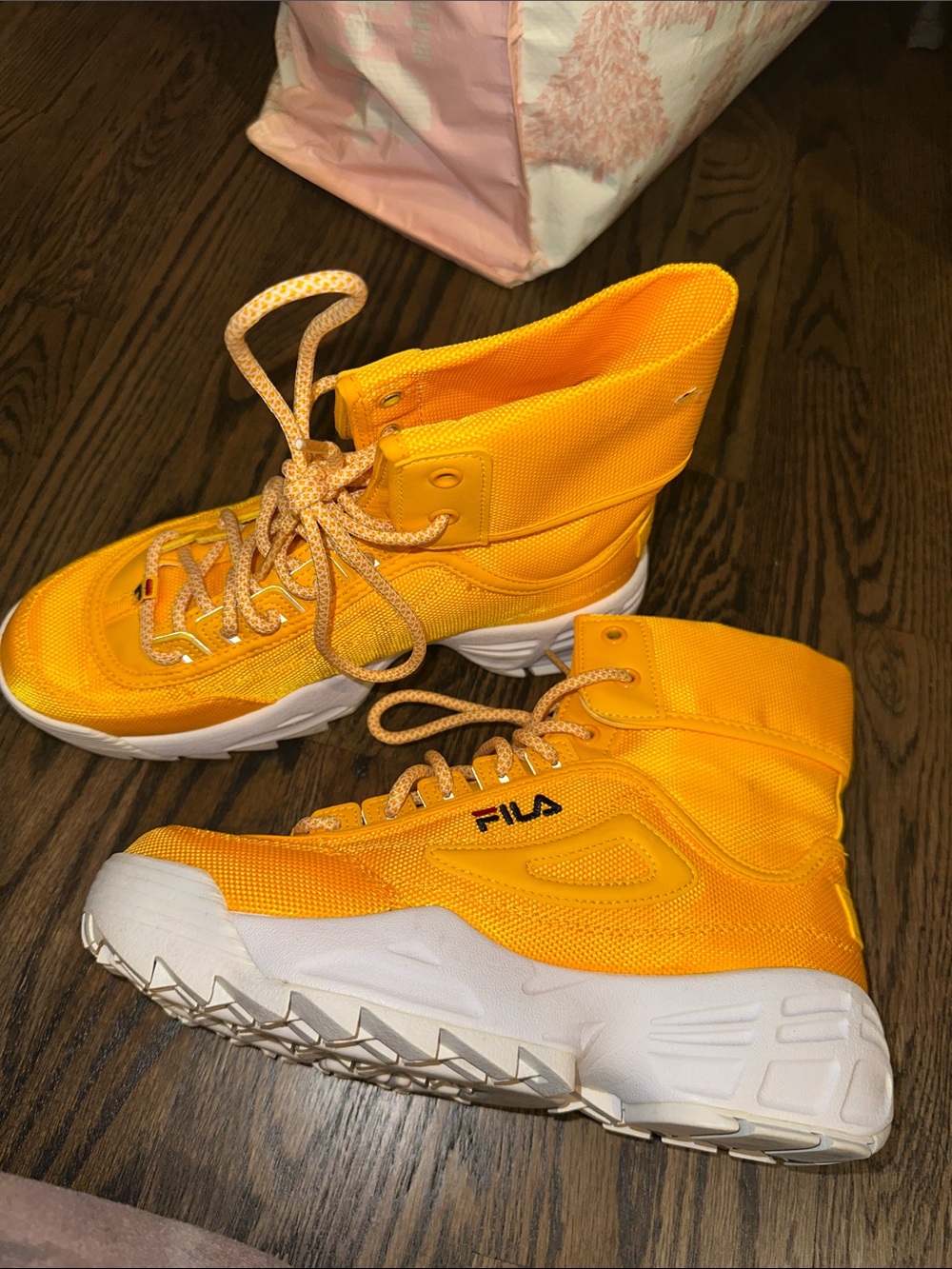 FILA Women's Bright Yellow High-Top Sneakers